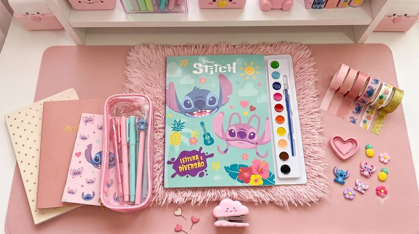 Livro de Pintura Aquarela Stitch - Imagem 1