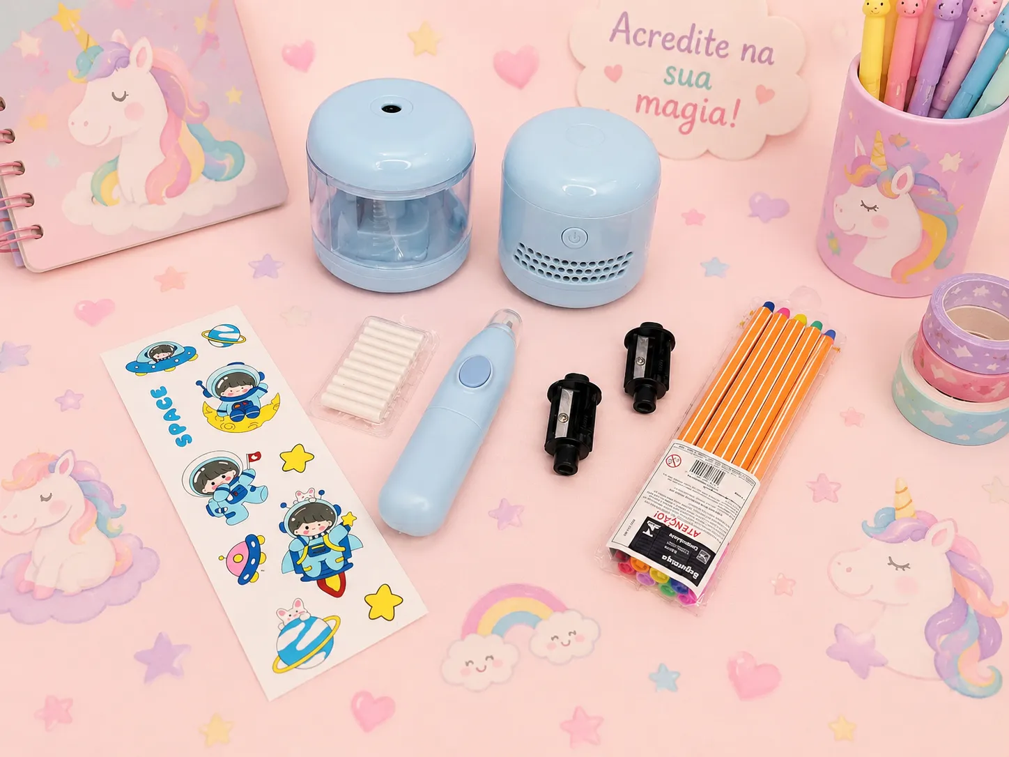 Kit Apontador Elétrico Space - Imagem 1