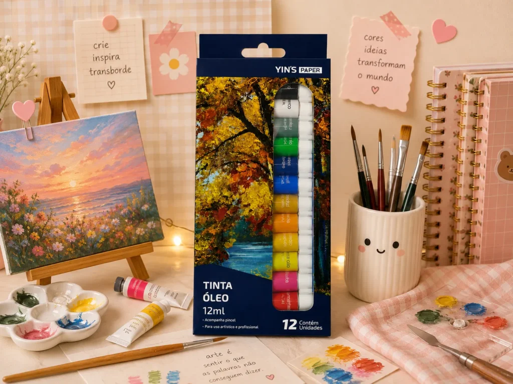 Kit Tinta Óleo C/ 12 Cores