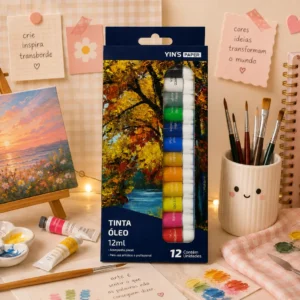 Kit Tinta Óleo C/ 12 Cores - Imagem 1