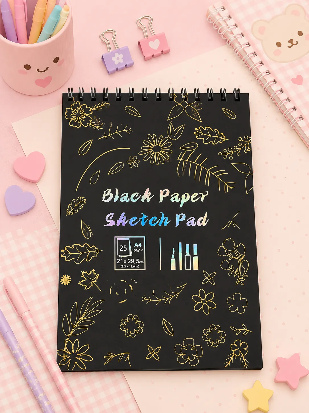 Bloco de Desenho Preto A4 - Imagem 1