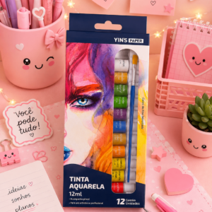 Kit Tinta Aquarela C/ 12 Cores - Imagem 1