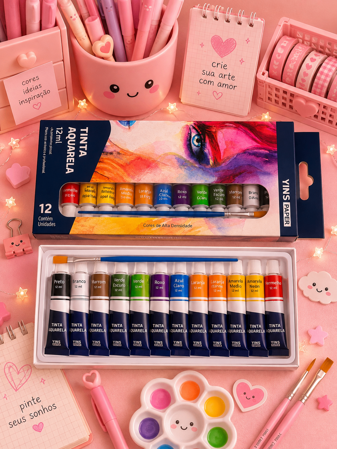 Kit Tinta Aquarela C/ 12 Cores - Imagem 2