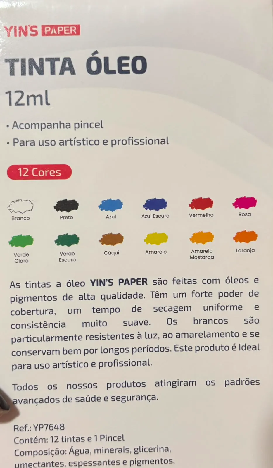 Kit Tinta Óleo C/ 12 Cores - Imagem 2