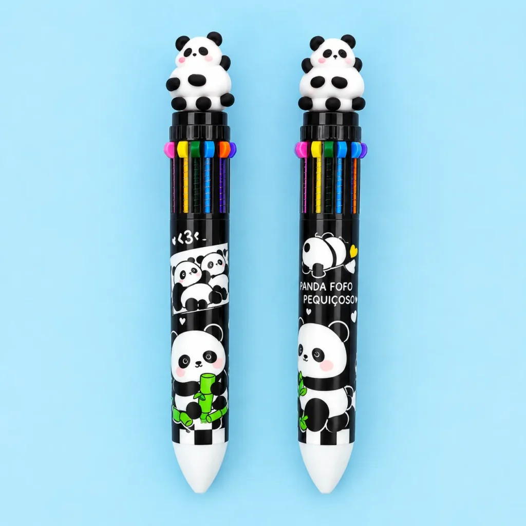 Caneta de Panda C/ 10 Cores