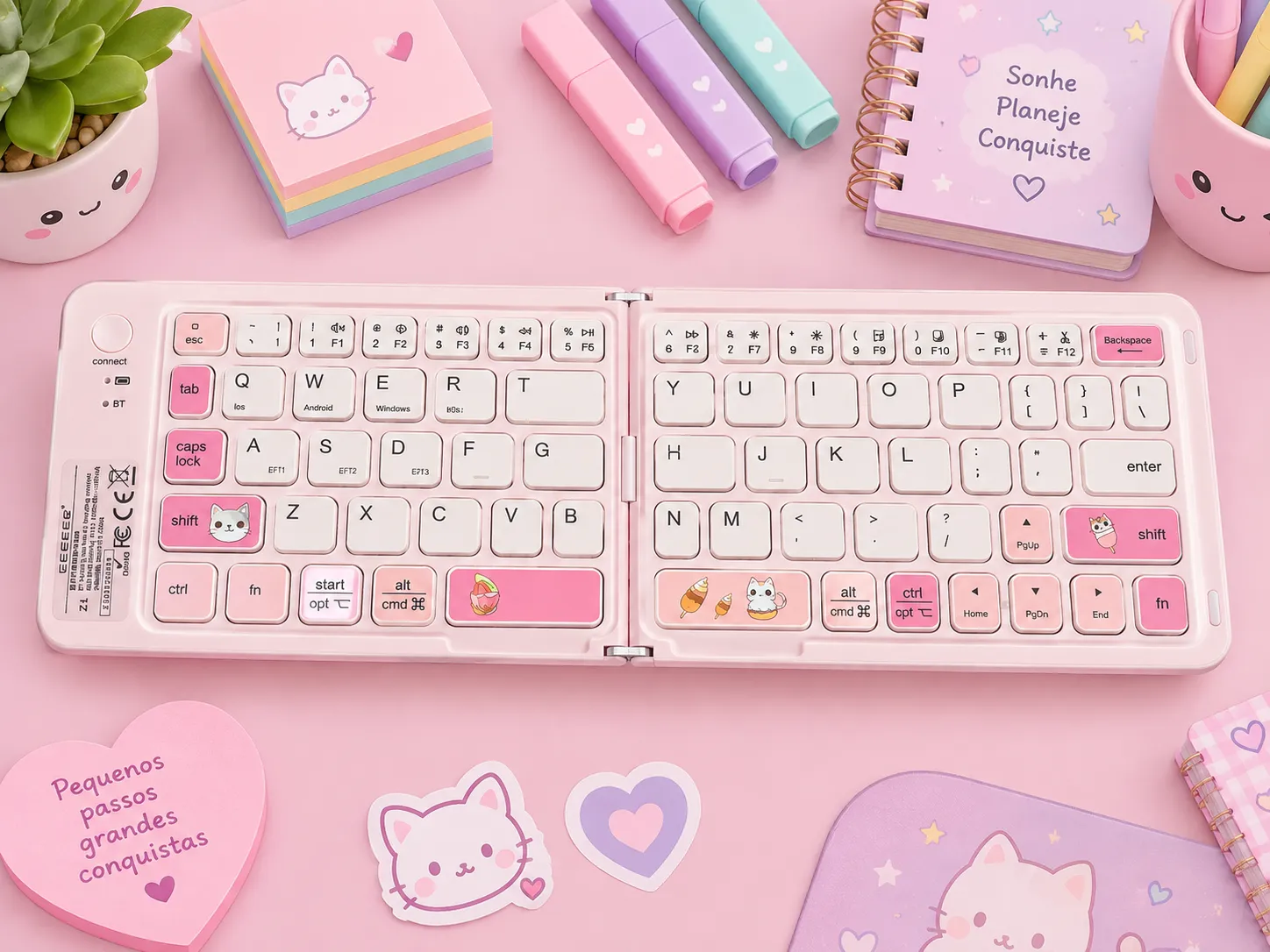 Teclado Dobrável Gatinho - Imagem 1