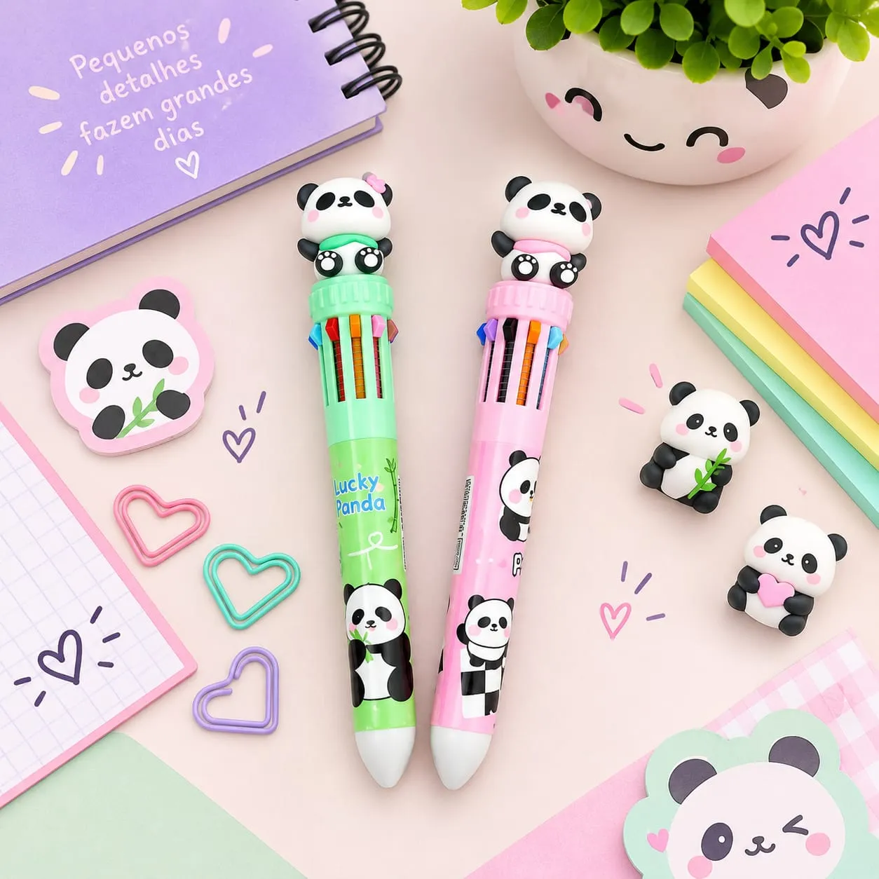Caneta de Panda C/ 10 Cores - Imagem 2