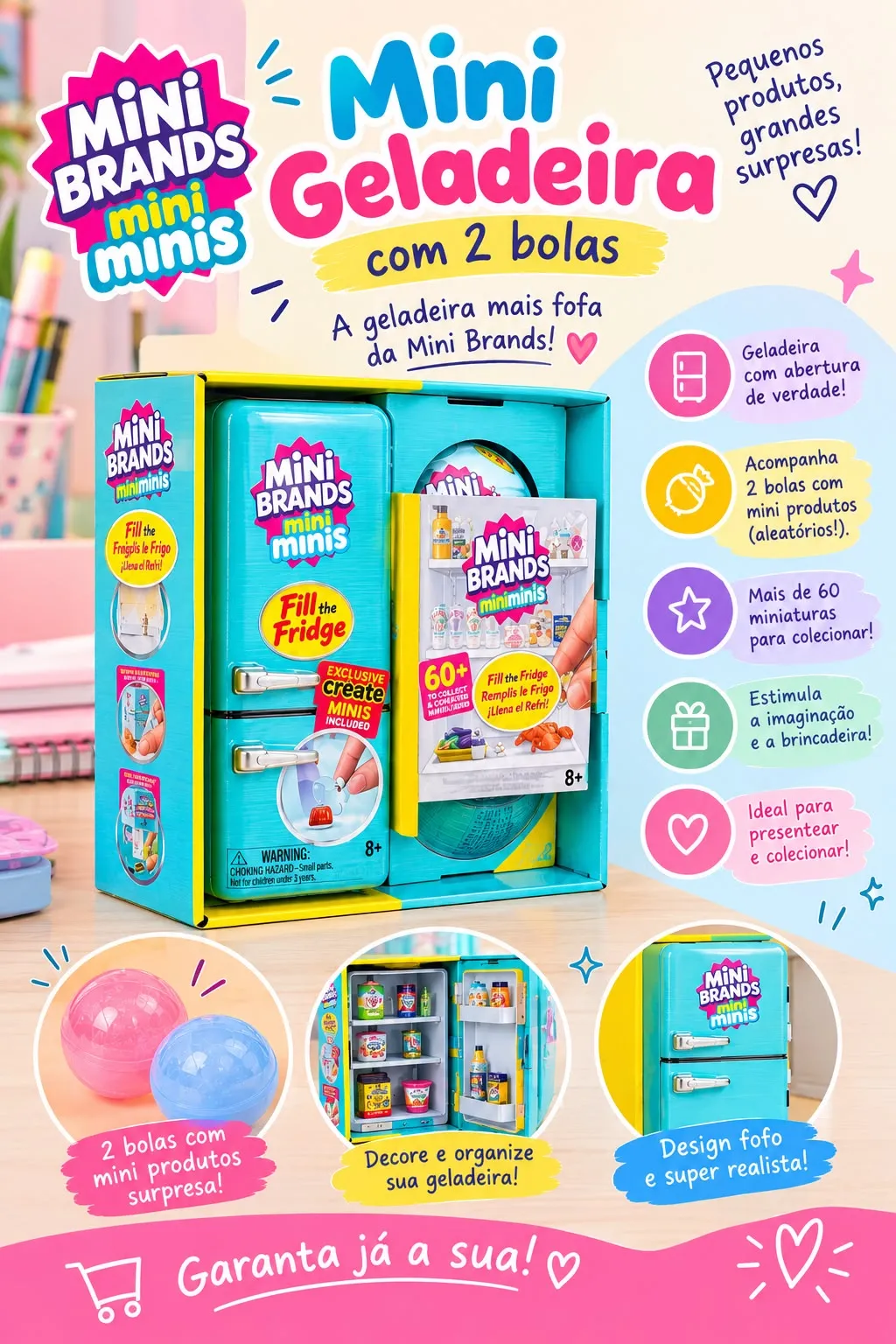 Mini Geladeira C/ 2 Mini Brands - Imagem 1