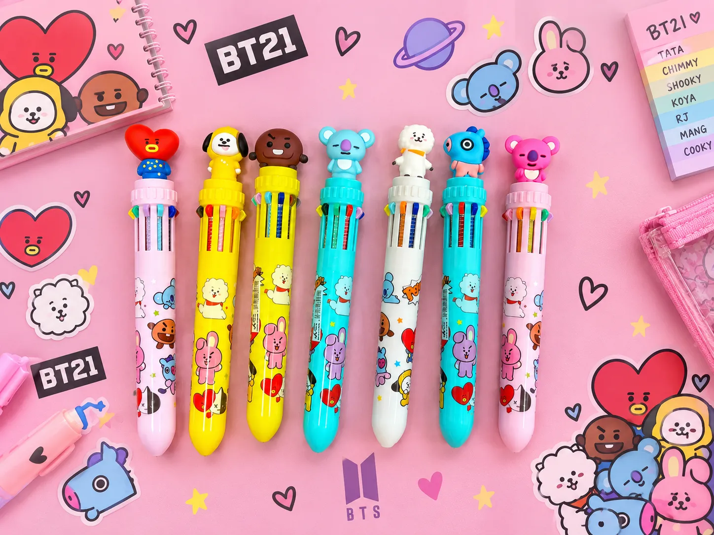 Caneta 10 Cores BTS/BT21 - Imagem 1